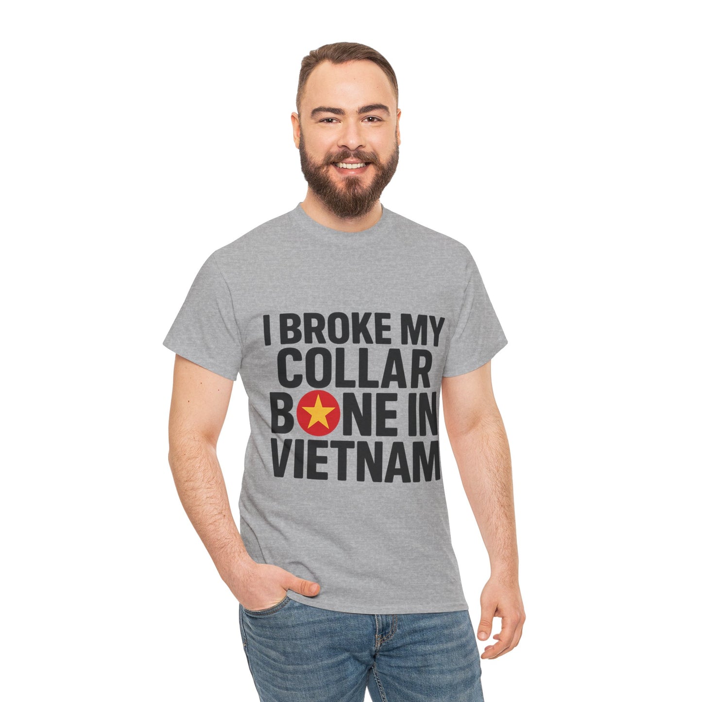 Broke My Collar Bone - Unisex Heavy Cotton Tee - Available in All Sizes and Colors