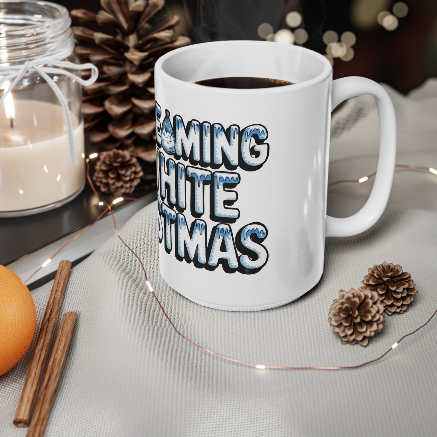 White Christmas Dream - Inspirational Coffee Mugs, Motivational Ceramic Cups for Office, Gifts for Friends, Self-Improvement, 11oz and 15oz
