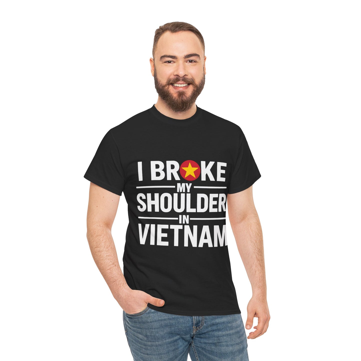 Broke My Shoulder - Unisex Heavy Cotton Tee - Available in All Sizes and Colors