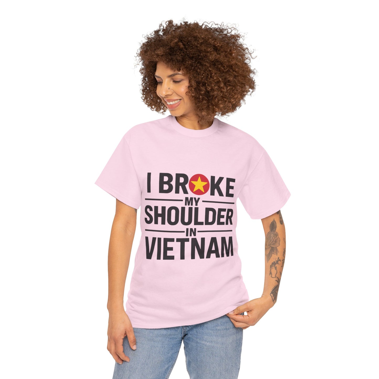 Broke My Shoulder - Unisex Heavy Cotton Tee - Available in All Sizes and Colors