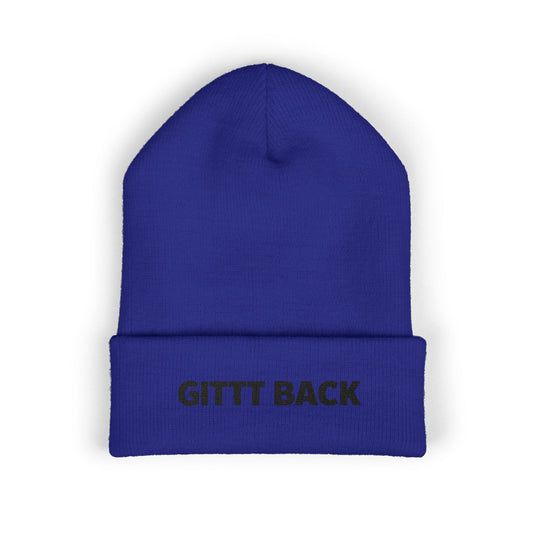 GITTT BACK - Embroidered Cuffed Beanie — Motivational Knit Hat