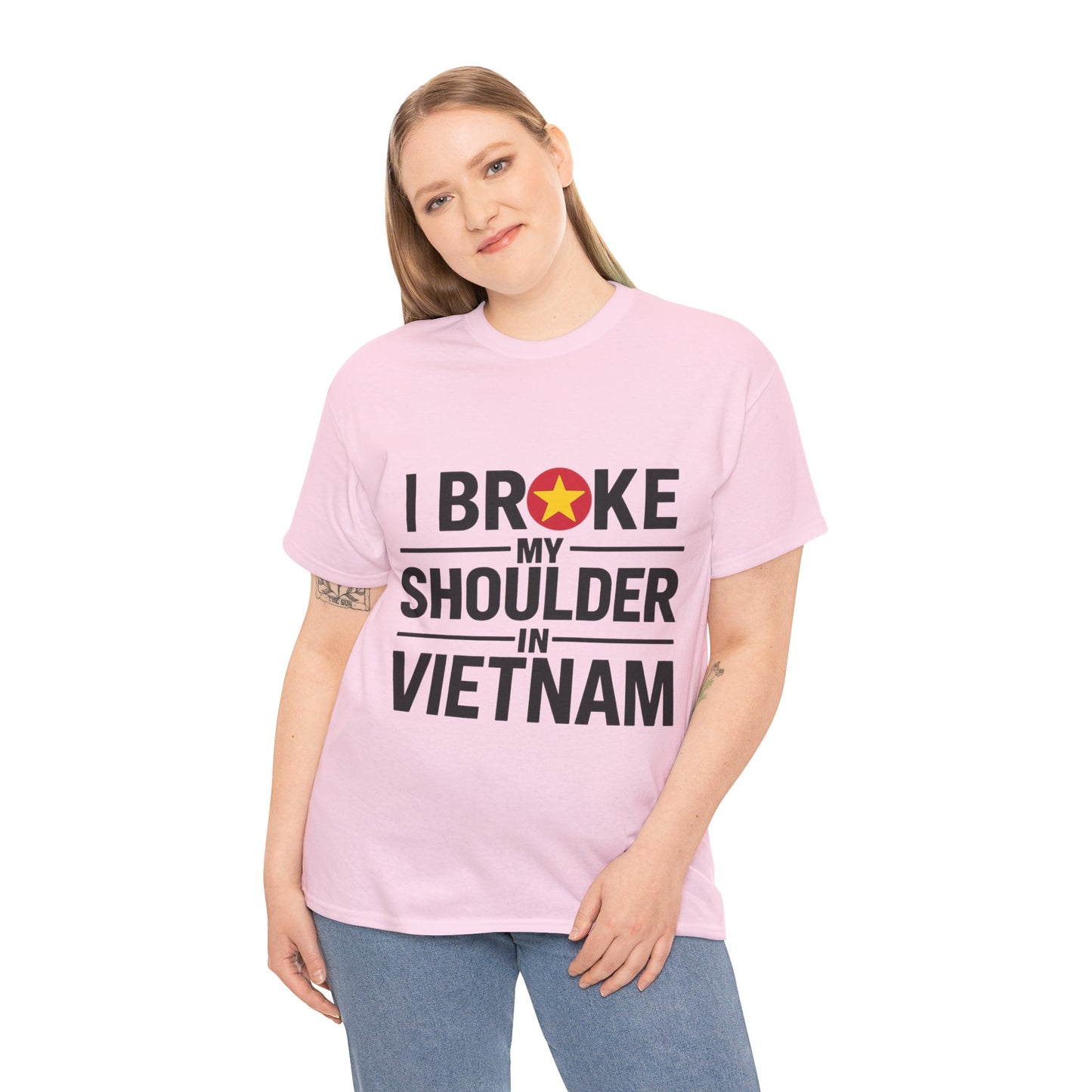 Broke My Shoulder - Unisex Heavy Cotton Tee - Available in All Sizes and Colors