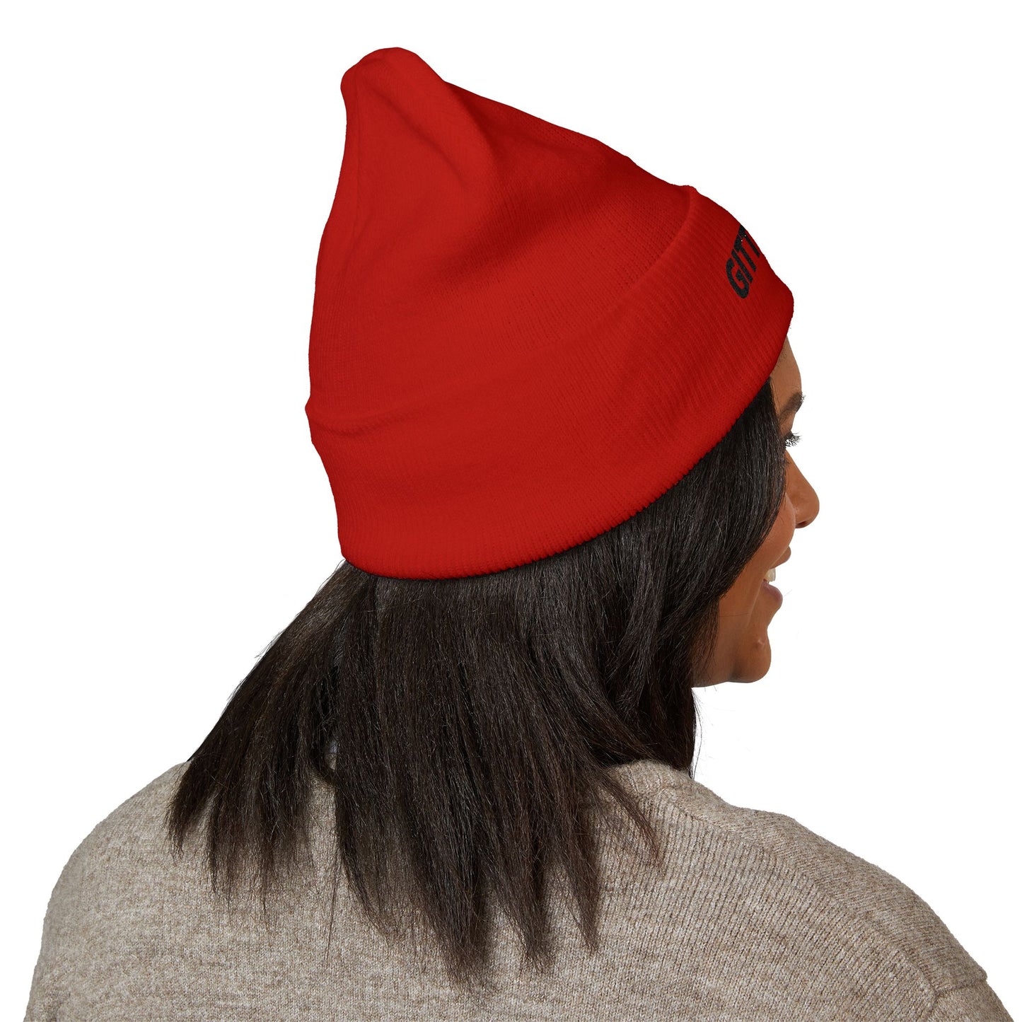 GITTT BACK - Embroidered Cuffed Beanie — Motivational Knit Hat