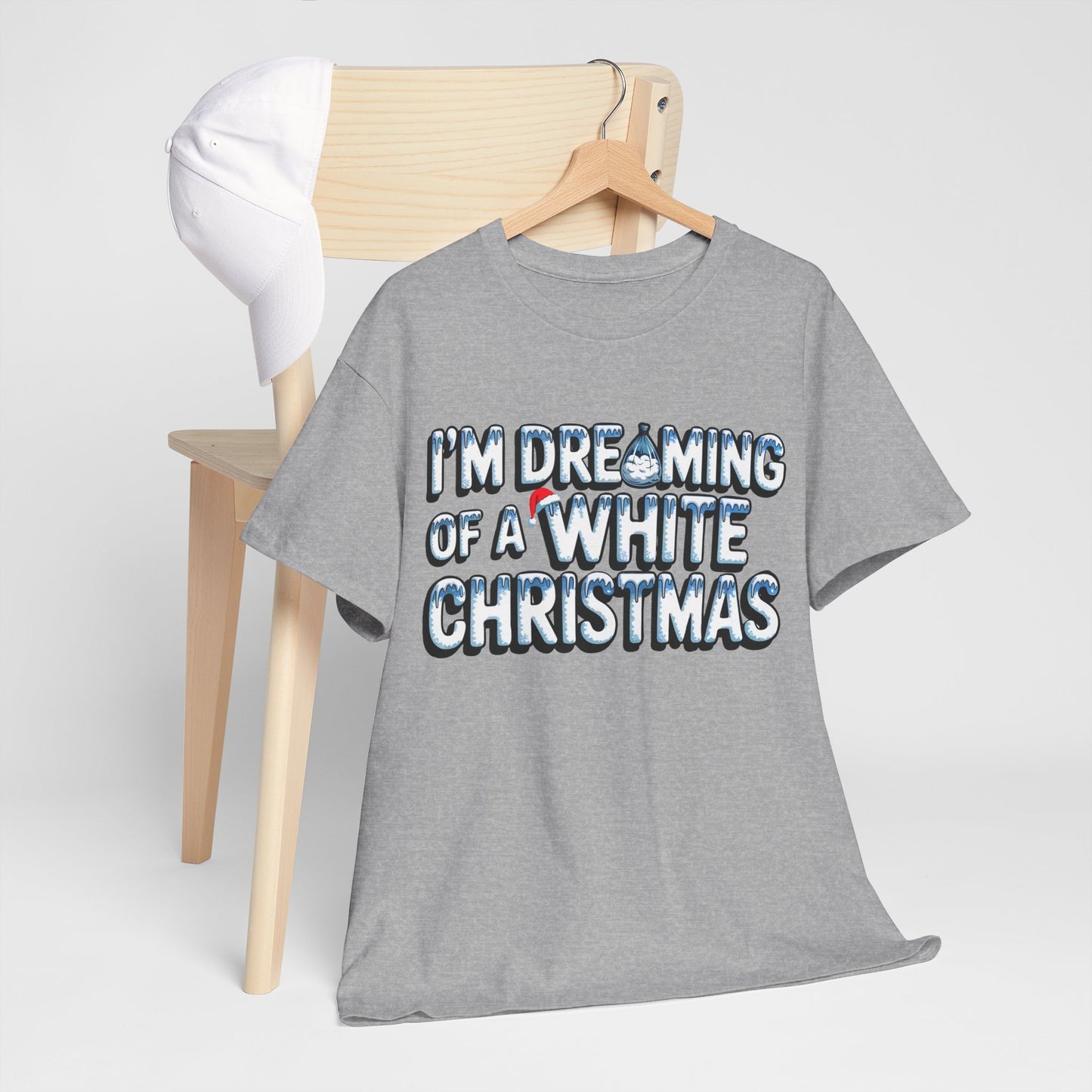 White Christmas Dream - Unisex Heavy Cotton Tee - Available in All Sizes and Colors