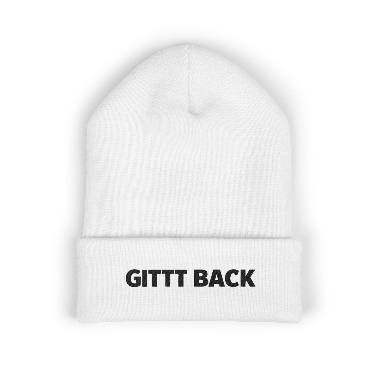 GITTT BACK - Embroidered Cuffed Beanie — Motivational Knit Hat