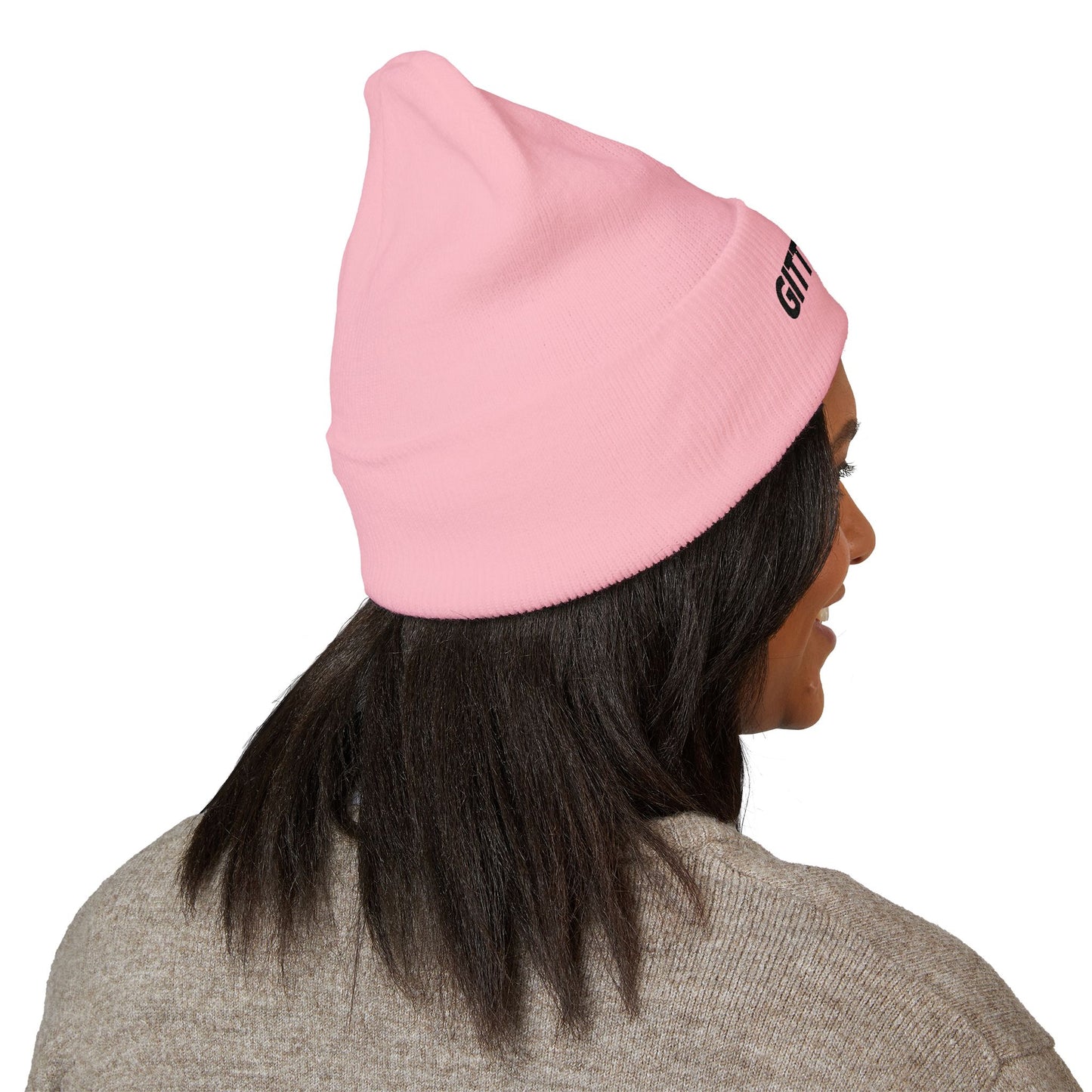 GITTT BACK - Embroidered Cuffed Beanie — Motivational Knit Hat