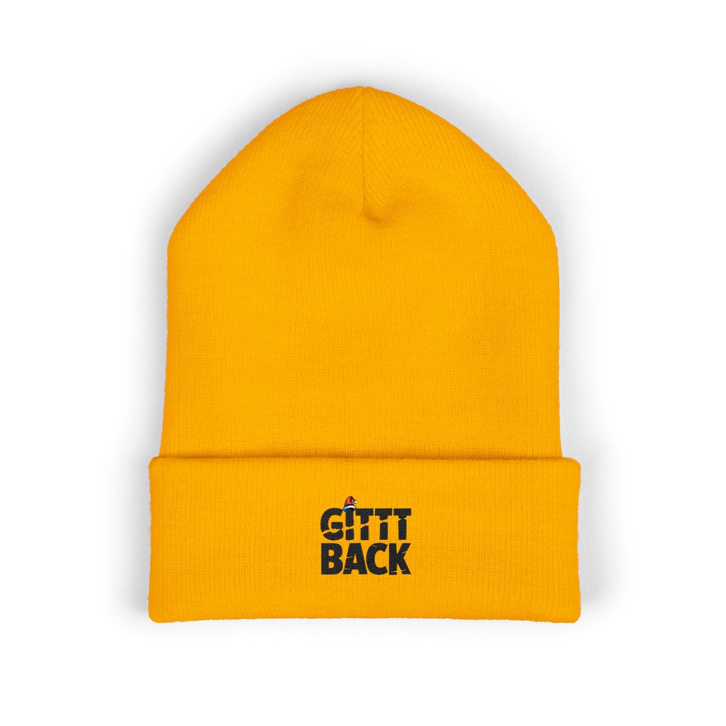 GITTT BACK - Embroidered Cuffed Beanie — Motivational Knit Hat