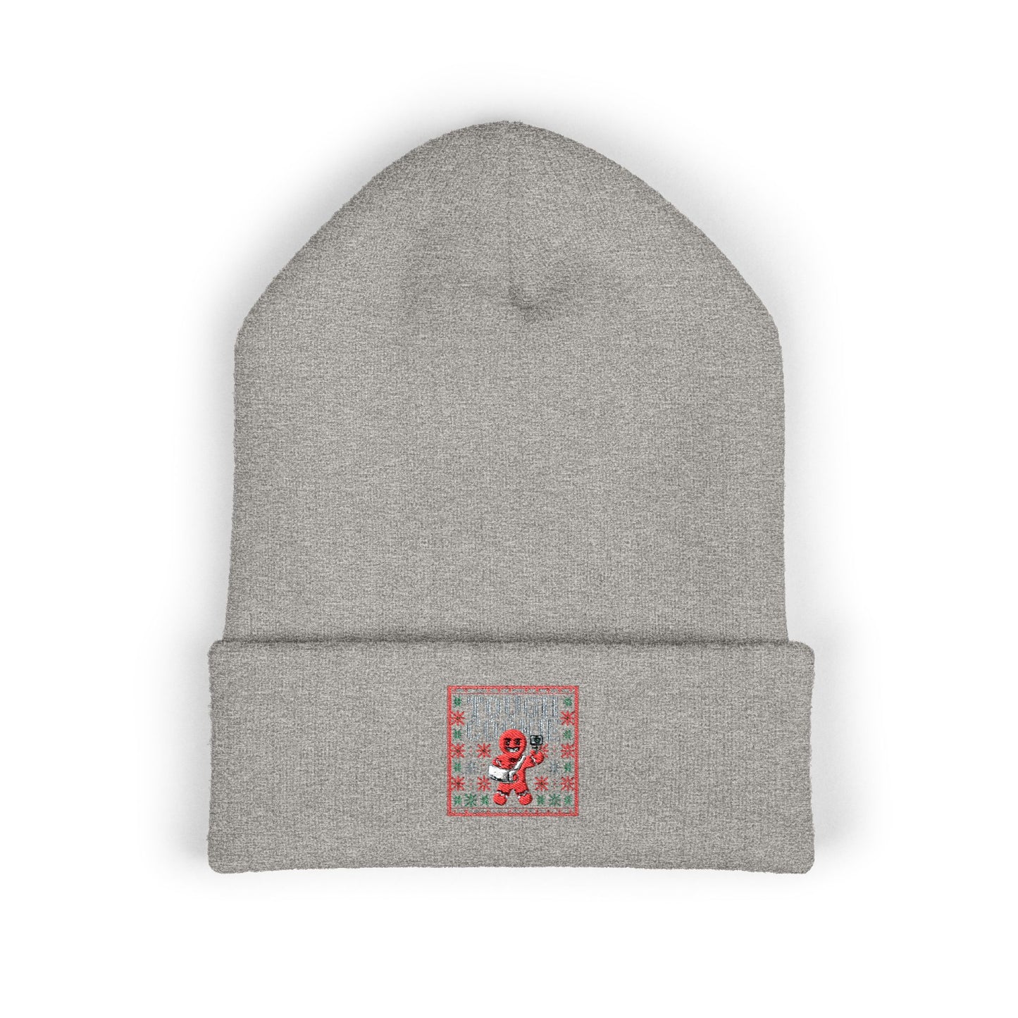 Tough Cookie - Embroidered Cuffed Beanie — Motivational Knit Hat