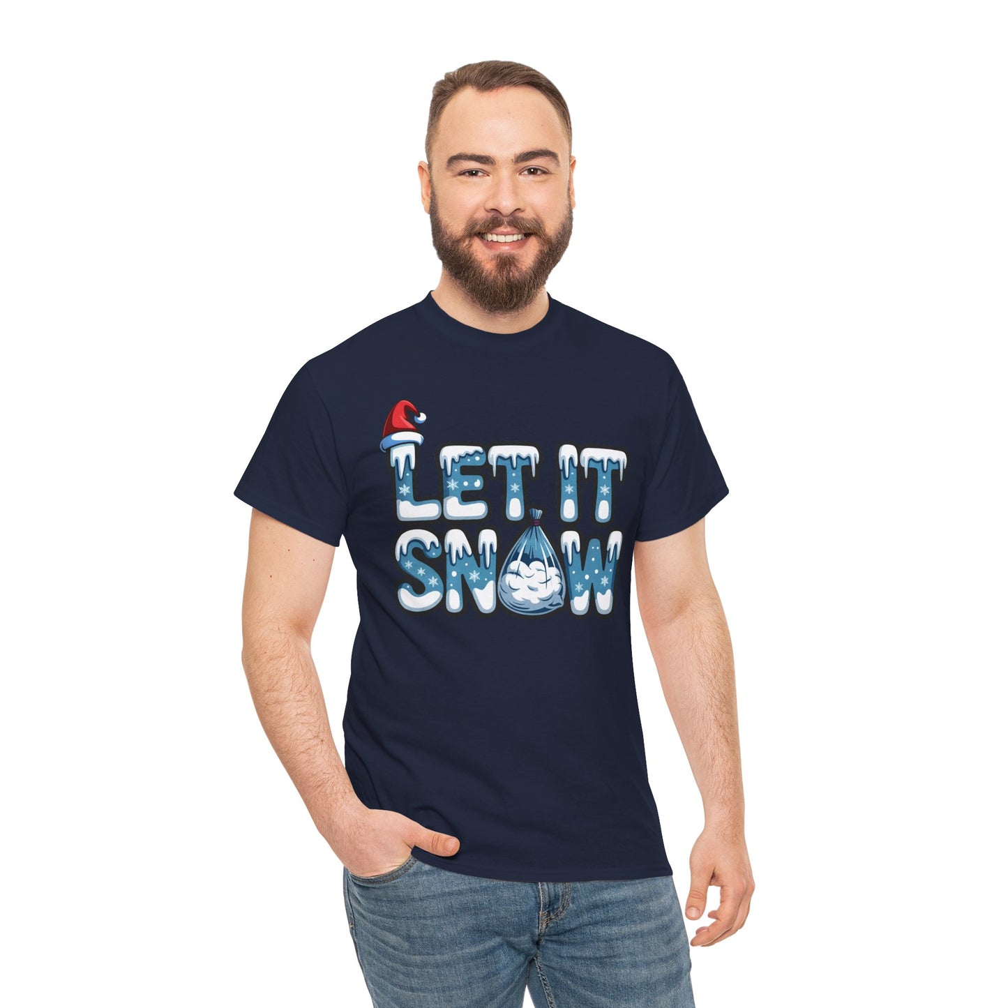Let it Snow - Unisex Heavy Cotton Tee - Available in All Sizes and Colors