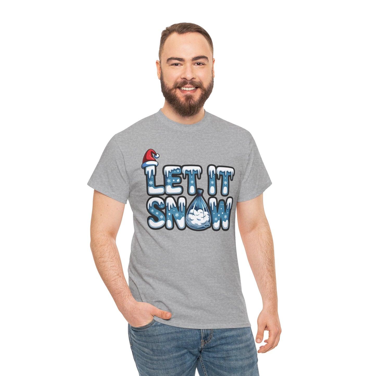 Let it Snow - Unisex Heavy Cotton Tee - Available in All Sizes and Colors