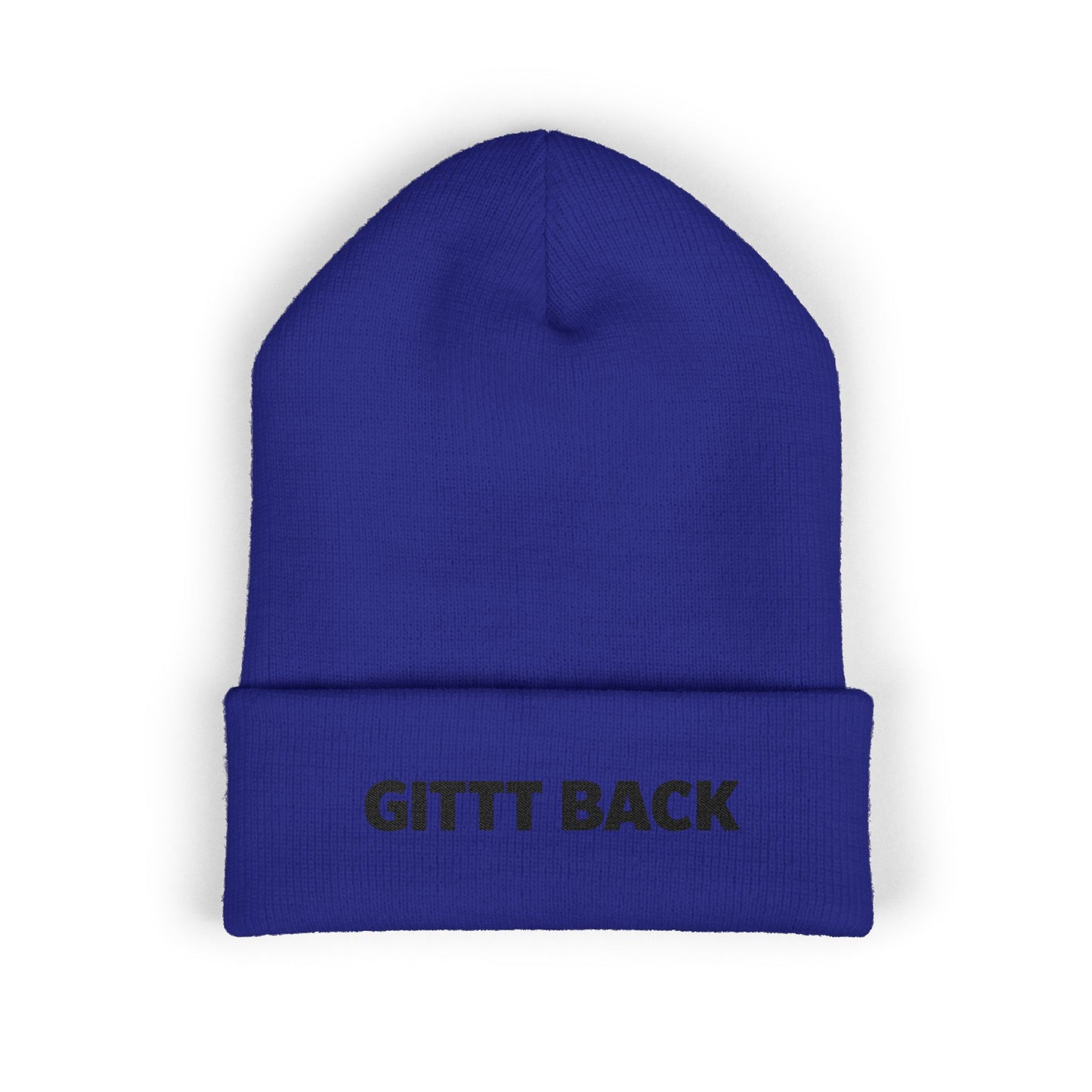 GITTT BACK - Embroidered Cuffed Beanie — Motivational Knit Hat