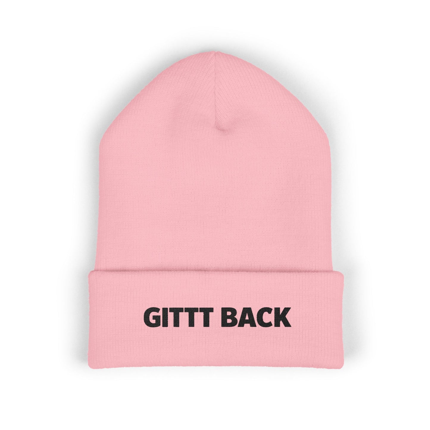 GITTT BACK - Embroidered Cuffed Beanie — Motivational Knit Hat