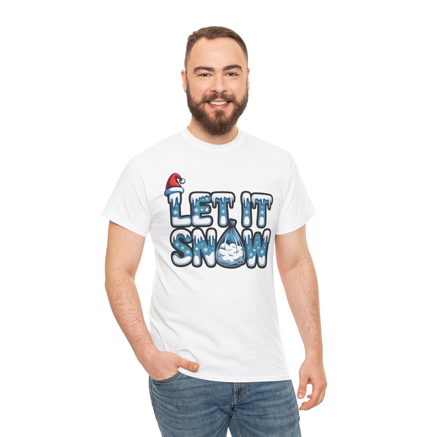 Let it Snow - Unisex Heavy Cotton Tee - Available in All Sizes and Colors