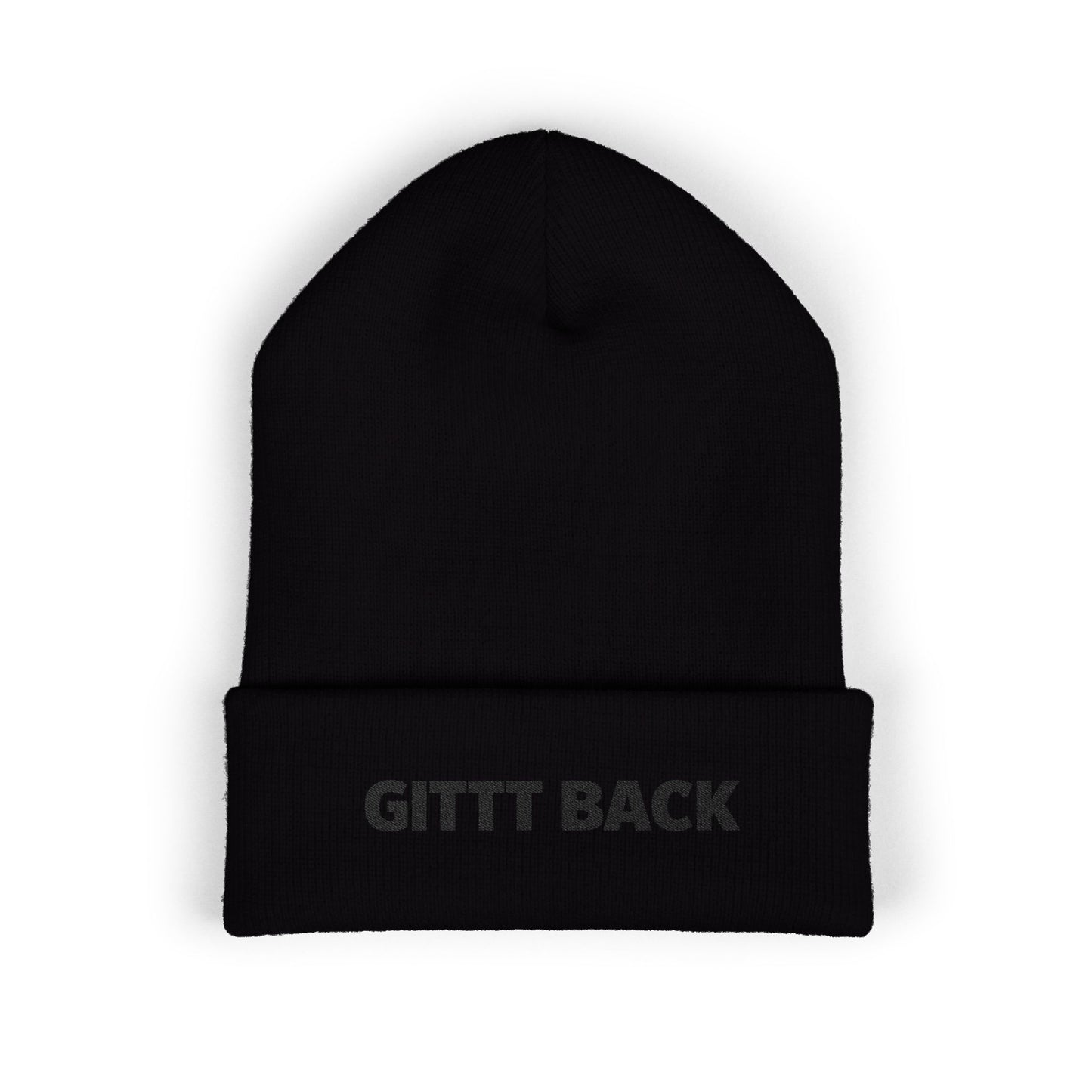 GITTT BACK - Embroidered Cuffed Beanie — Motivational Knit Hat