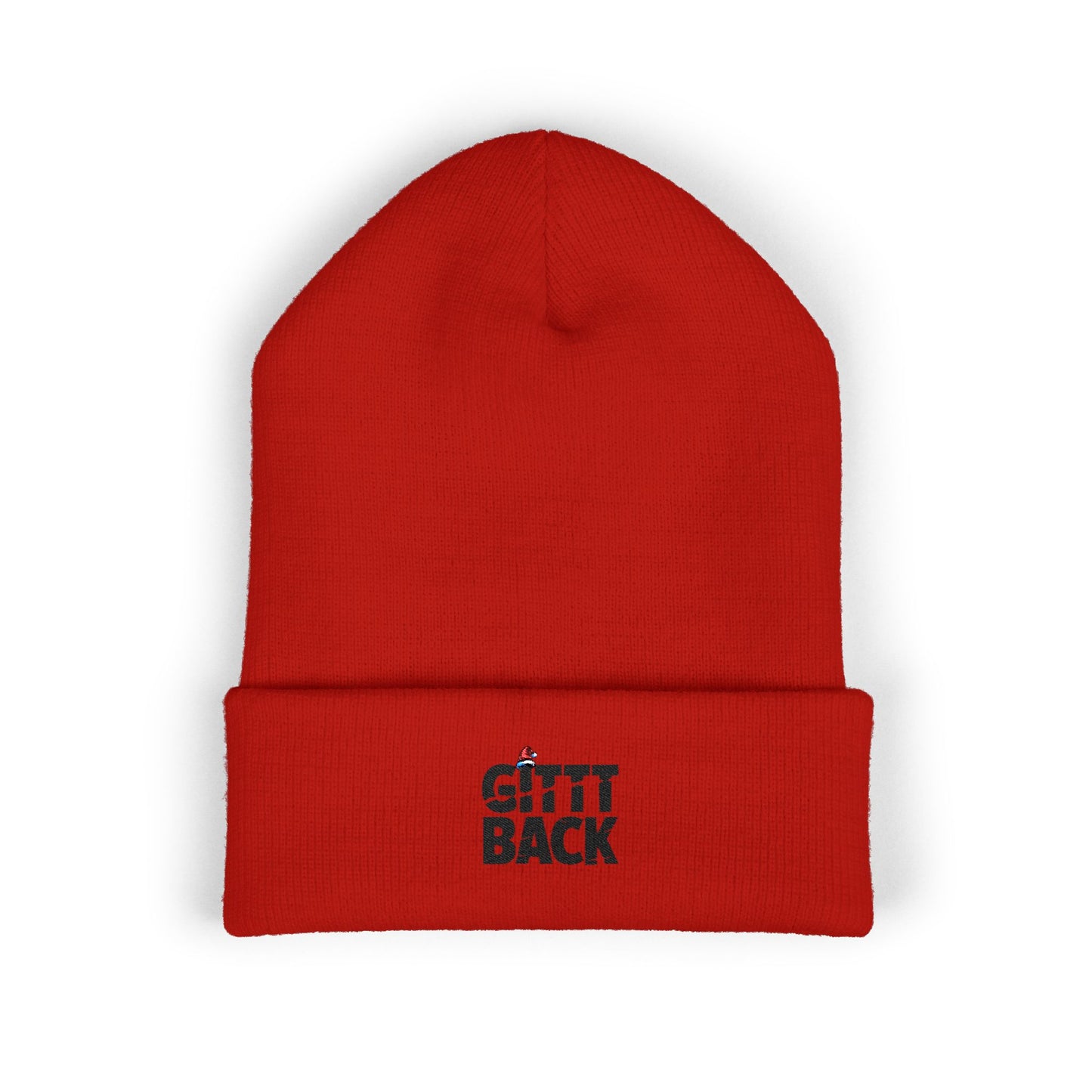 GITTT BACK - Embroidered Cuffed Beanie — Motivational Knit Hat