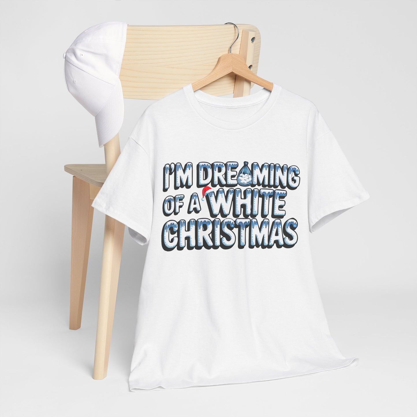 White Christmas Dream - Unisex Heavy Cotton Tee - Available in All Sizes and Colors