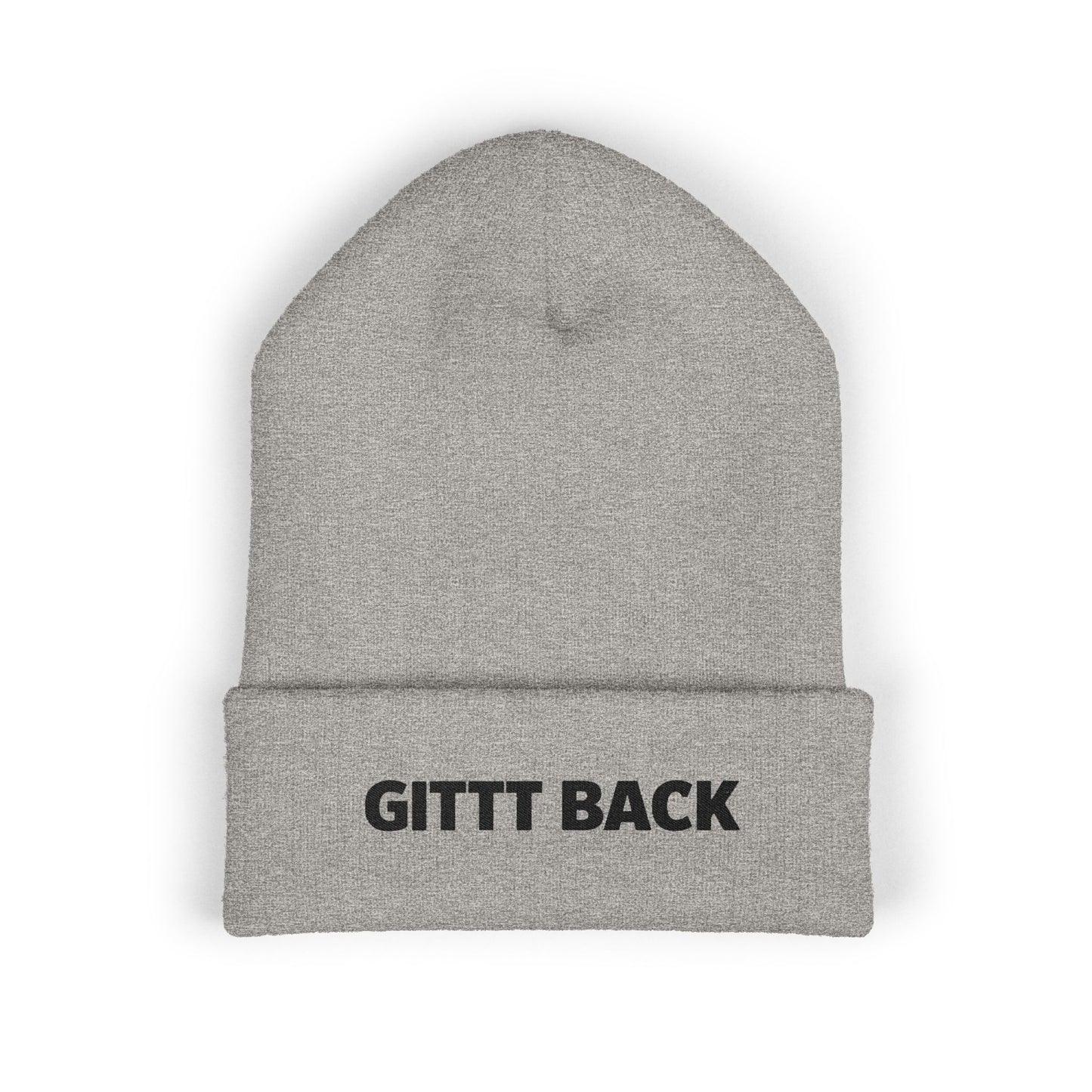 GITTT BACK - Embroidered Cuffed Beanie — Motivational Knit Hat